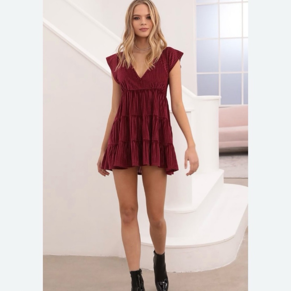 Lucy in the Sky Burgundy Mini Dress
